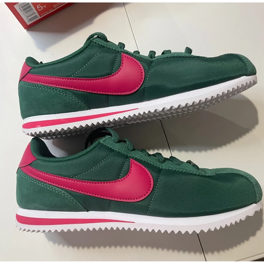 Nike Cortez TXT GS Gorge Green Wild Cherry Kids Sneakers IH7654-300 Size 5Y